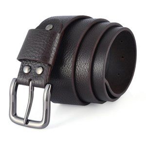 Tough and Timeless Natural Milled Thick Brown Leather Belt - Free Personalized